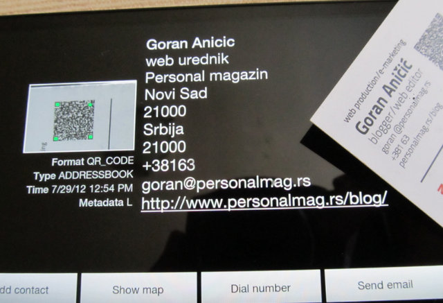 Iskoristite QR kod na vizitkama i drugim mestima